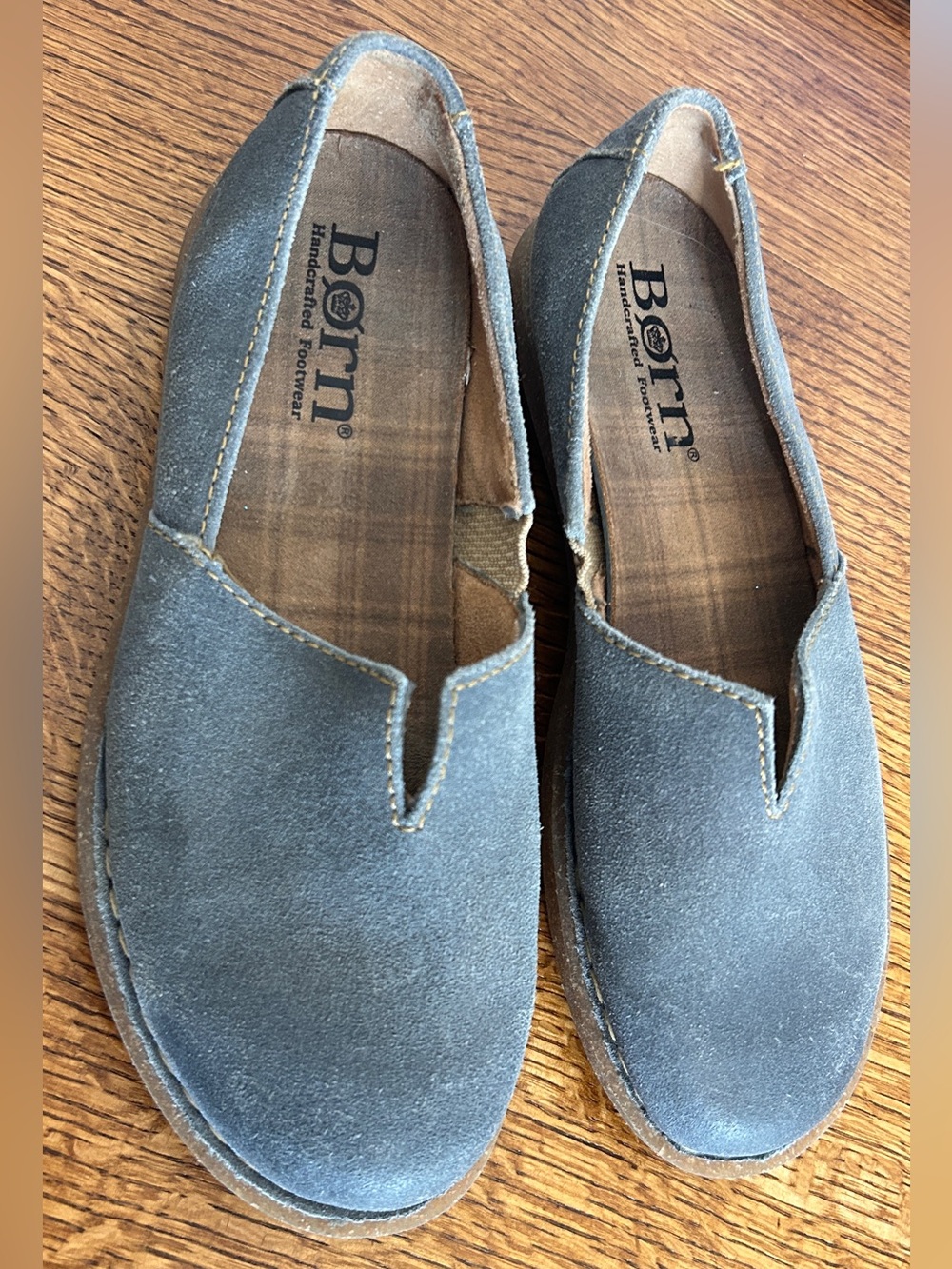 BÓRN SLATE BLUE SUEDE SLIP ON CASUAL SHOES